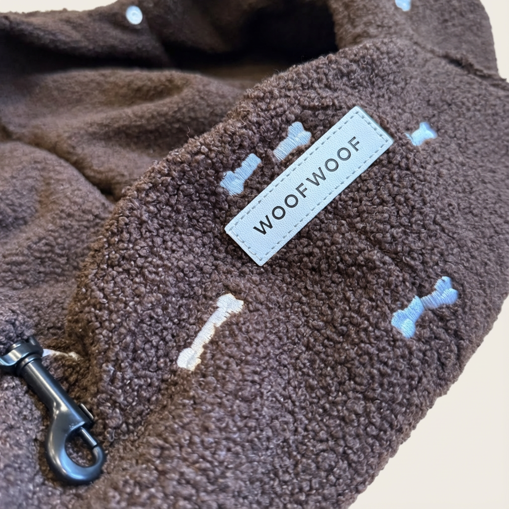 WOOFWOOF puppy carrier brown with print